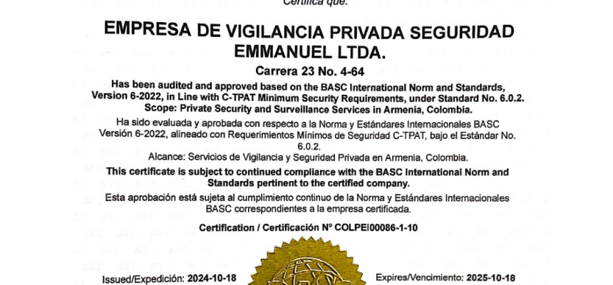 seguridad-emmanuel-obtiene-certificacion-basc-version-6-2022